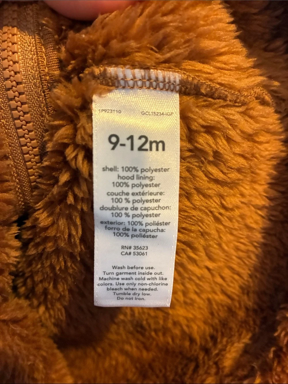 Carter's Plush Teddy Hooded Jacket in Warm Brown